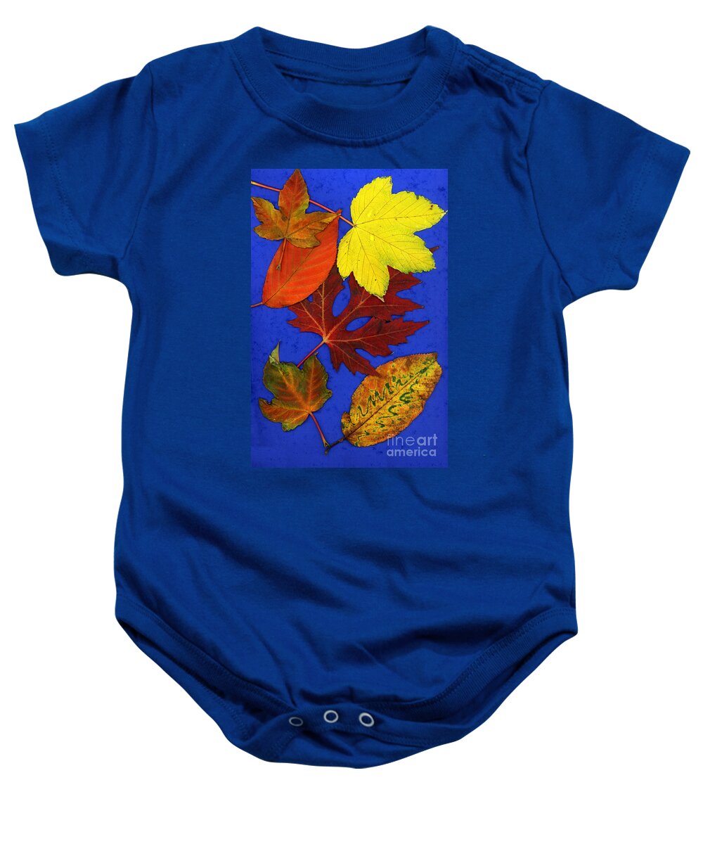 Fall Leaves Baby Onesie featuring the photograph Fall Leaves by AJ Photos