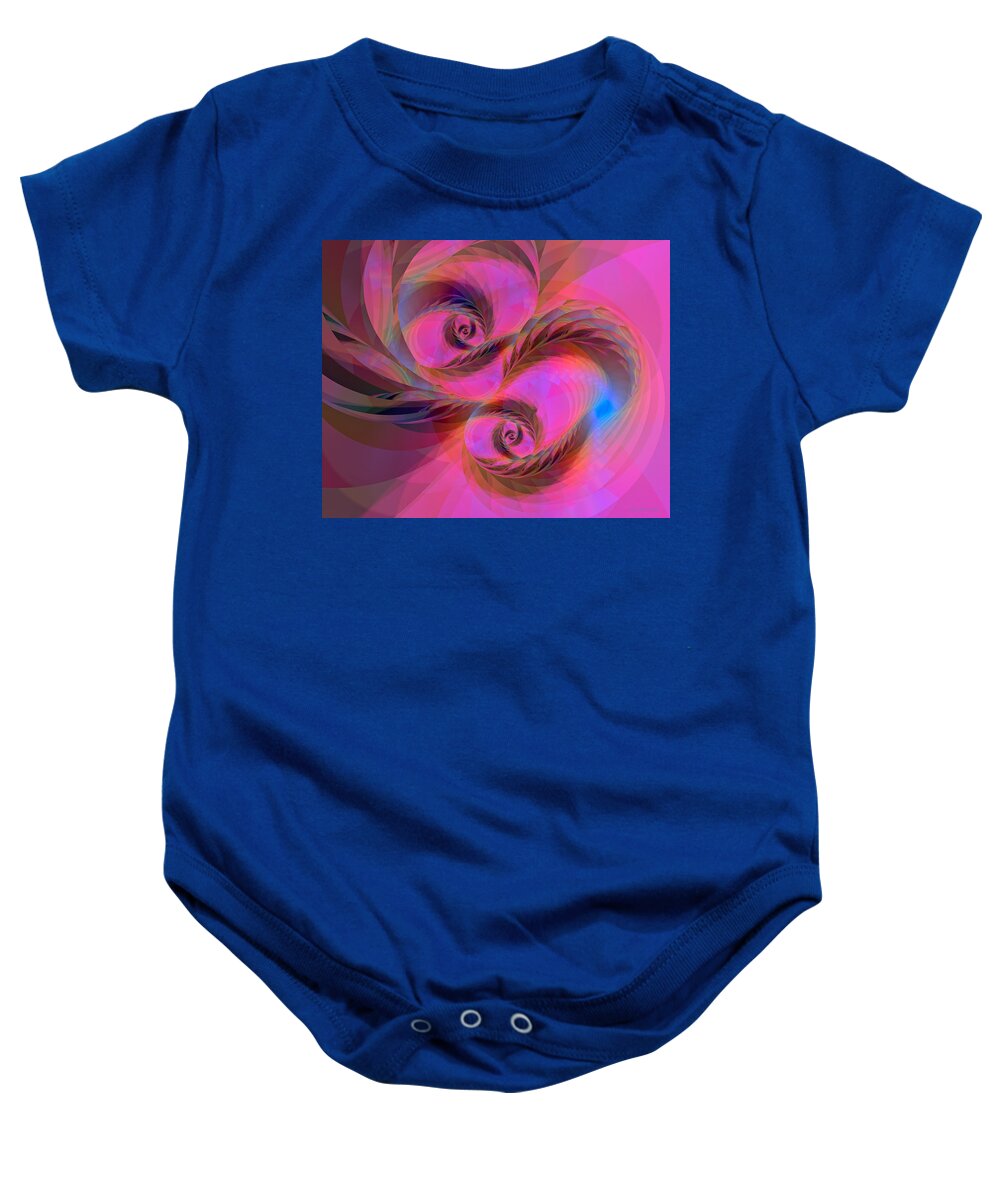 Abstract Baby Onesie featuring the digital art Feathers in the Wind by Judi Suni Hall