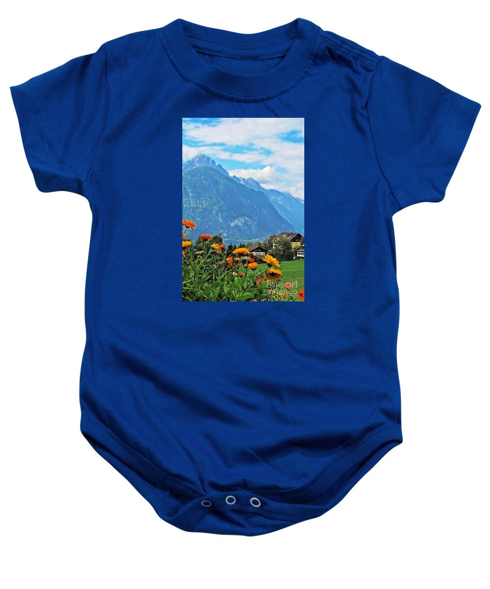 Travel Baby Onesie featuring the photograph Flowers of the Alps by Elvis Vaughn