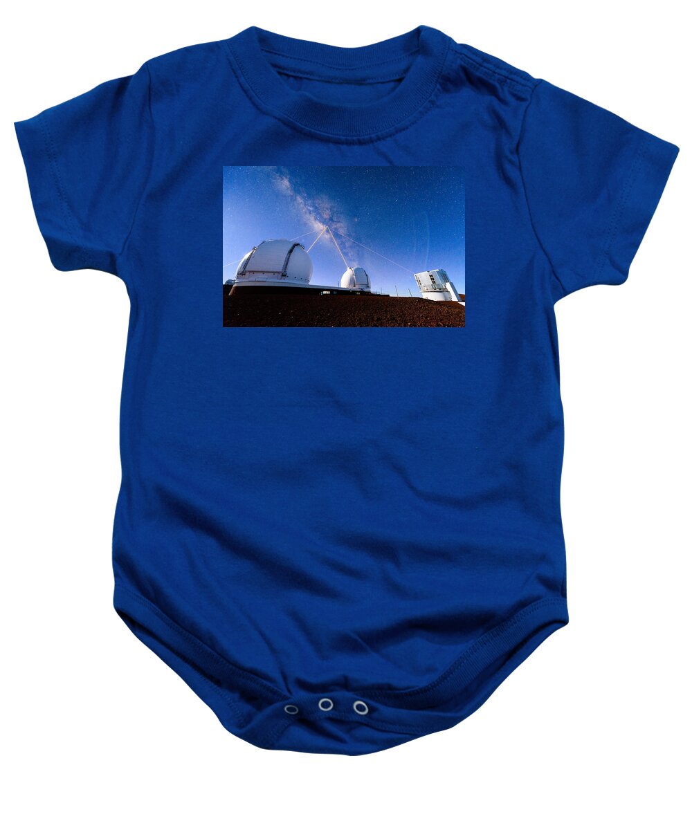 Big Island Baby Onesie featuring the photograph Four Lasers Attacking the Galactic Center by Jason Chu