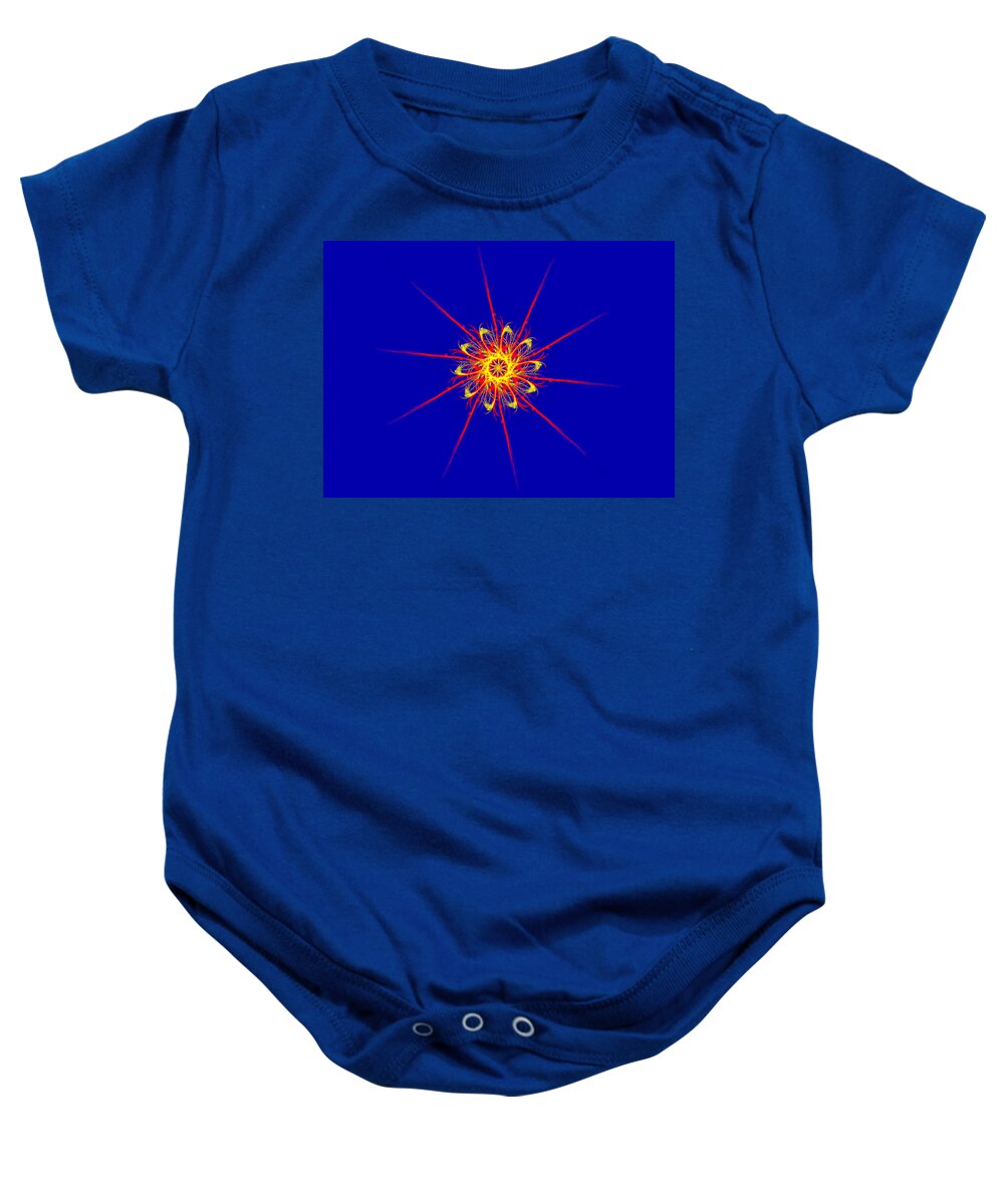 Fractal Baby Onesie featuring the painting Fractal Star by Bruce Nutting