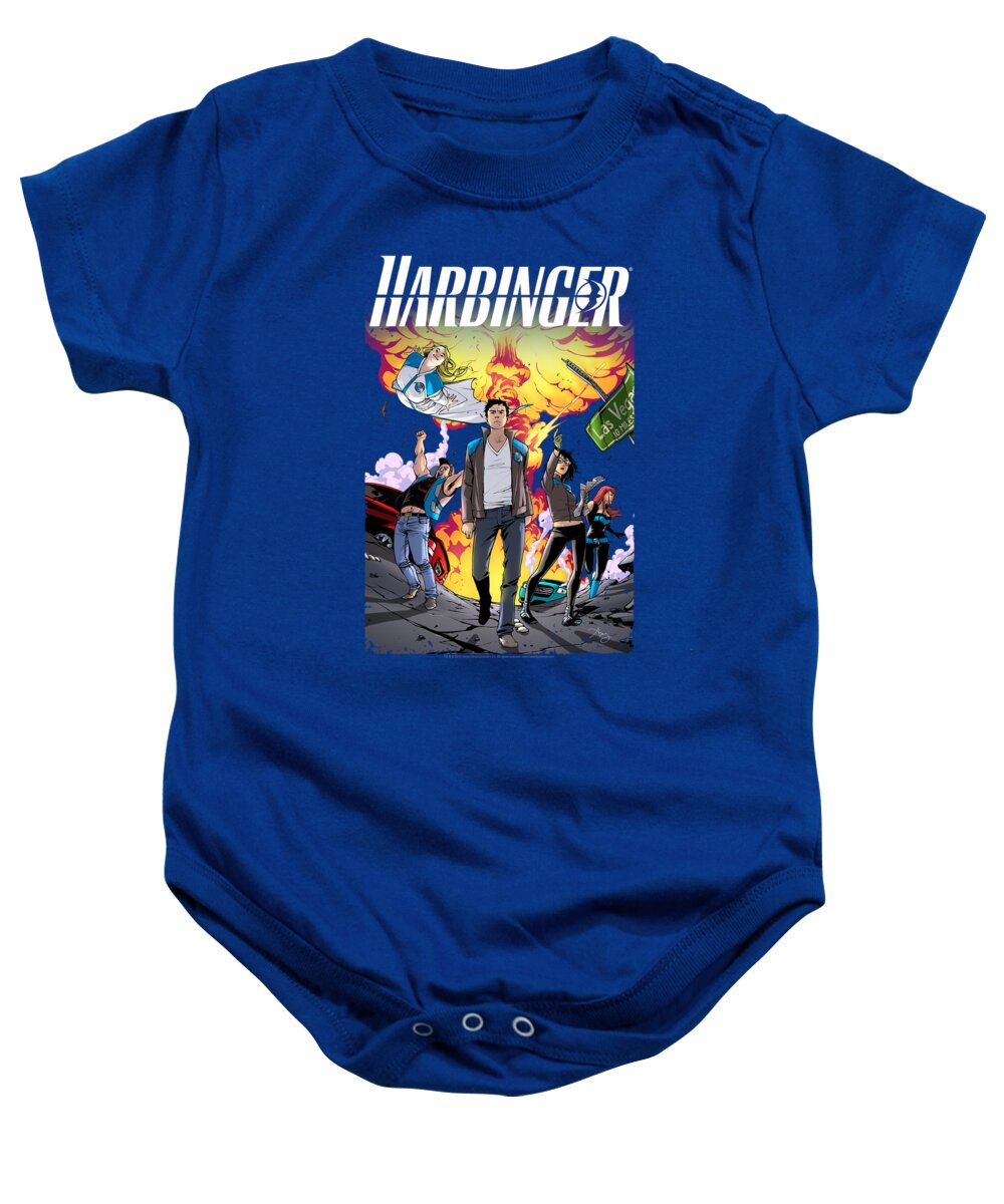  Baby Onesie featuring the digital art Harbinger - Foot Forward by Brand A