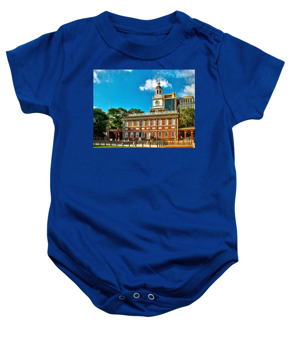 Independence Baby Onesie featuring the photograph Independence Hall by Nick Zelinsky Jr