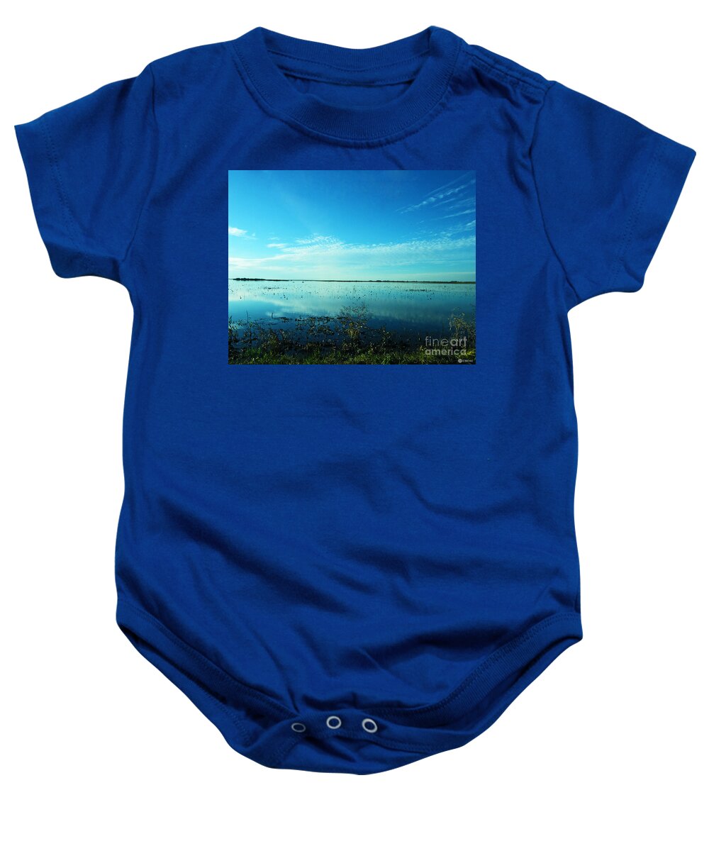 Refuge Baby Onesie featuring the photograph Lacassine NWR Pool Blue and Green by Lizi Beard-Ward