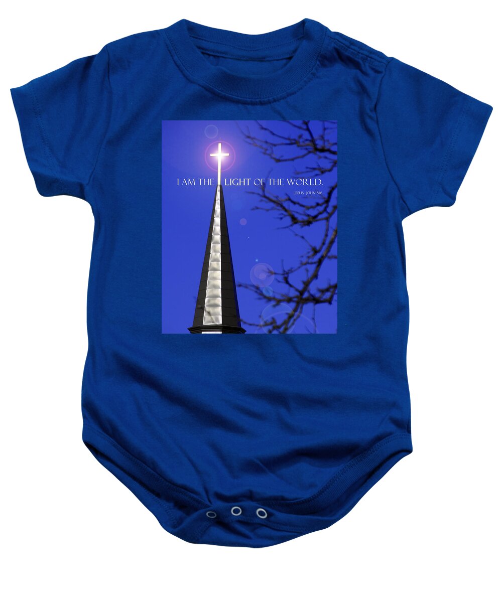 Light Of The World Baby Onesie featuring the photograph Light of the World by David T Wilkinson