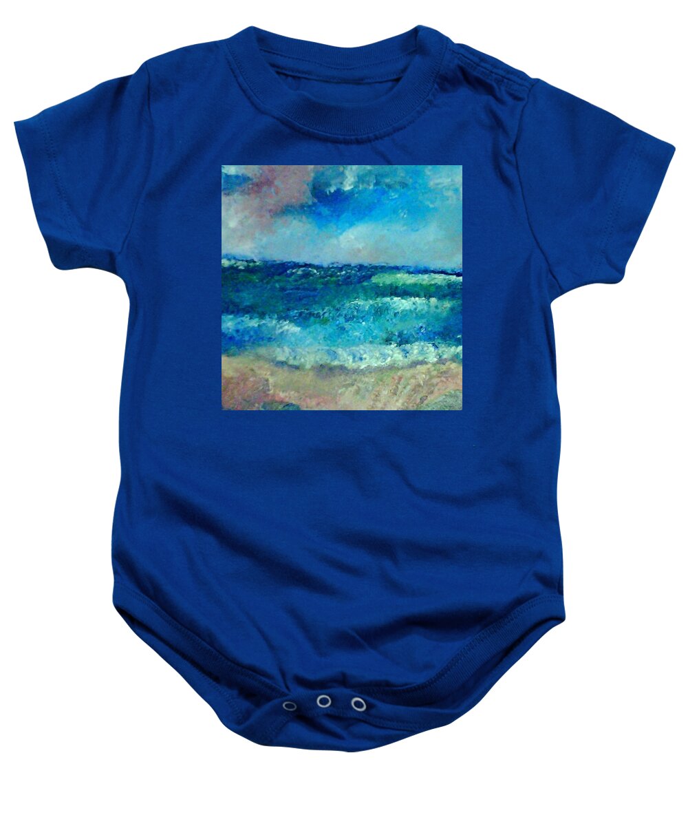 Water Baby Onesie featuring the painting Majestic Fury by Suzanne Berthier