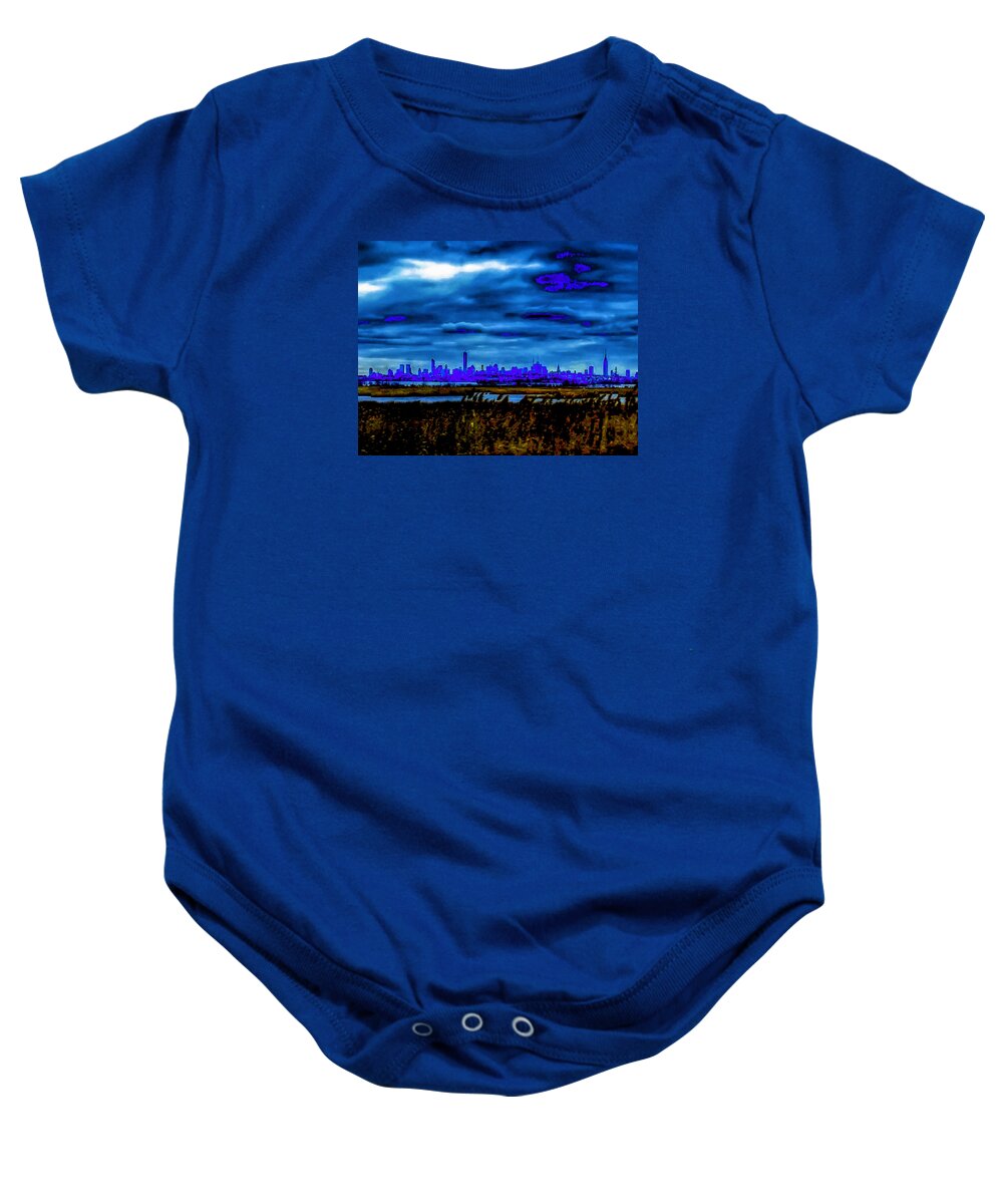 Abstract Baby Onesie featuring the photograph Manhattan Project by Michael Nowotny