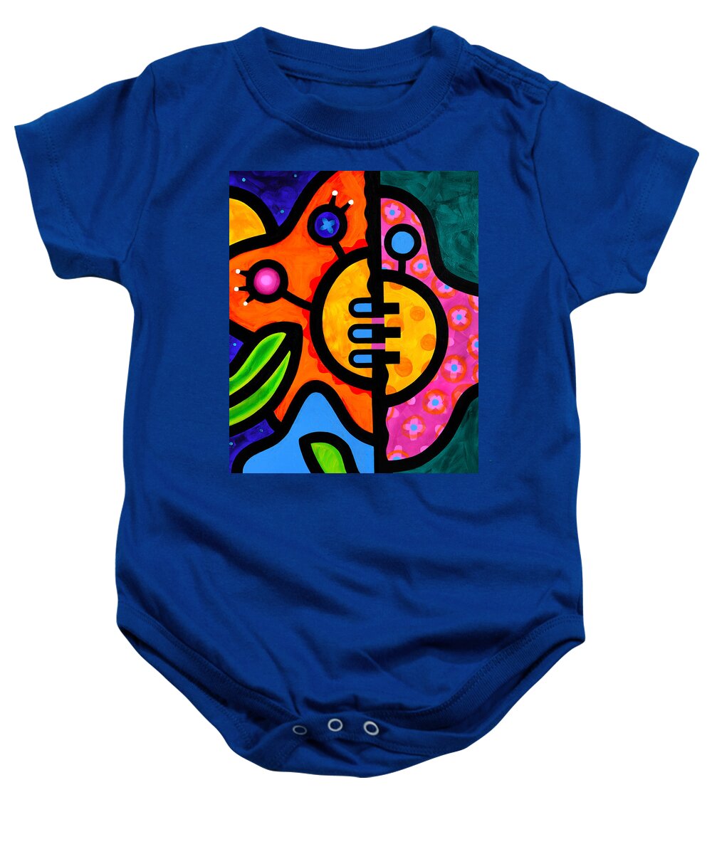 Flower Baby Onesie featuring the painting Moon Flower by Steven Scott