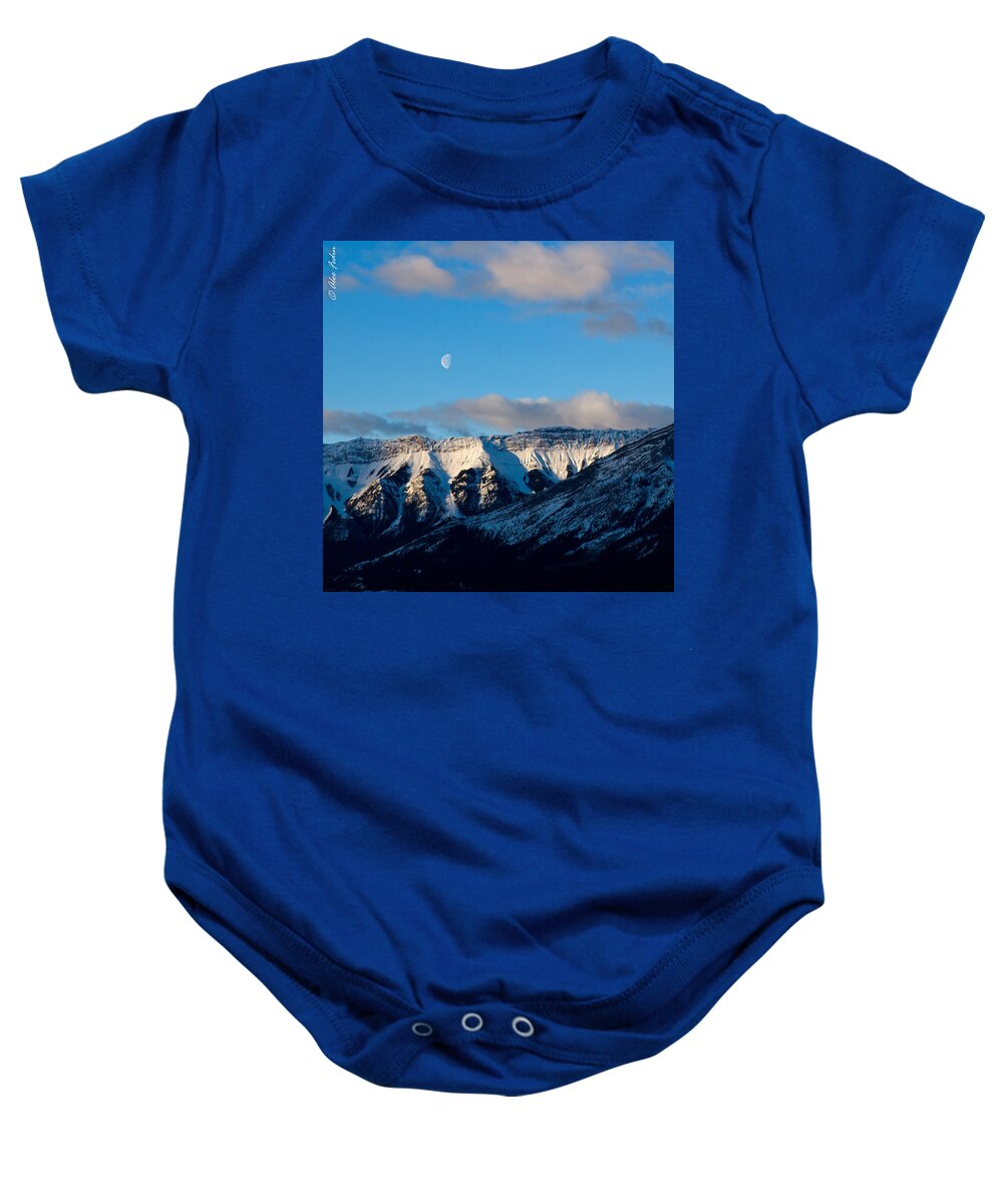 Night Baby Onesie featuring the photograph Morning in Mountains by Alexander Fedin