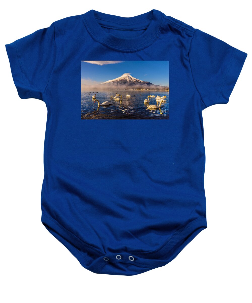 Autumn Baby Onesie featuring the photograph Mount Fuji - Japan by Luciano Mortula