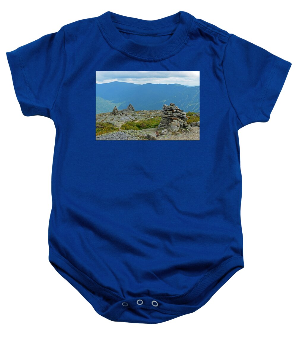Mount Washington Baby Onesie featuring the photograph Mount Washington Rock Cairns by Toby McGuire