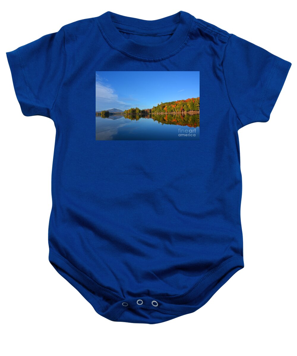Saranac Lake Ny Baby Onesie featuring the photograph Mountains of Fall Colors by Christine Dekkers