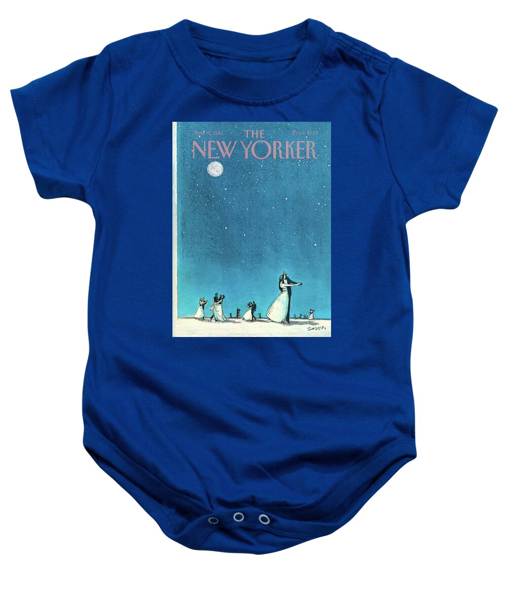 Entertainment Baby Onesie featuring the painting New Yorker June 15th, 1981 by Charles Saxon