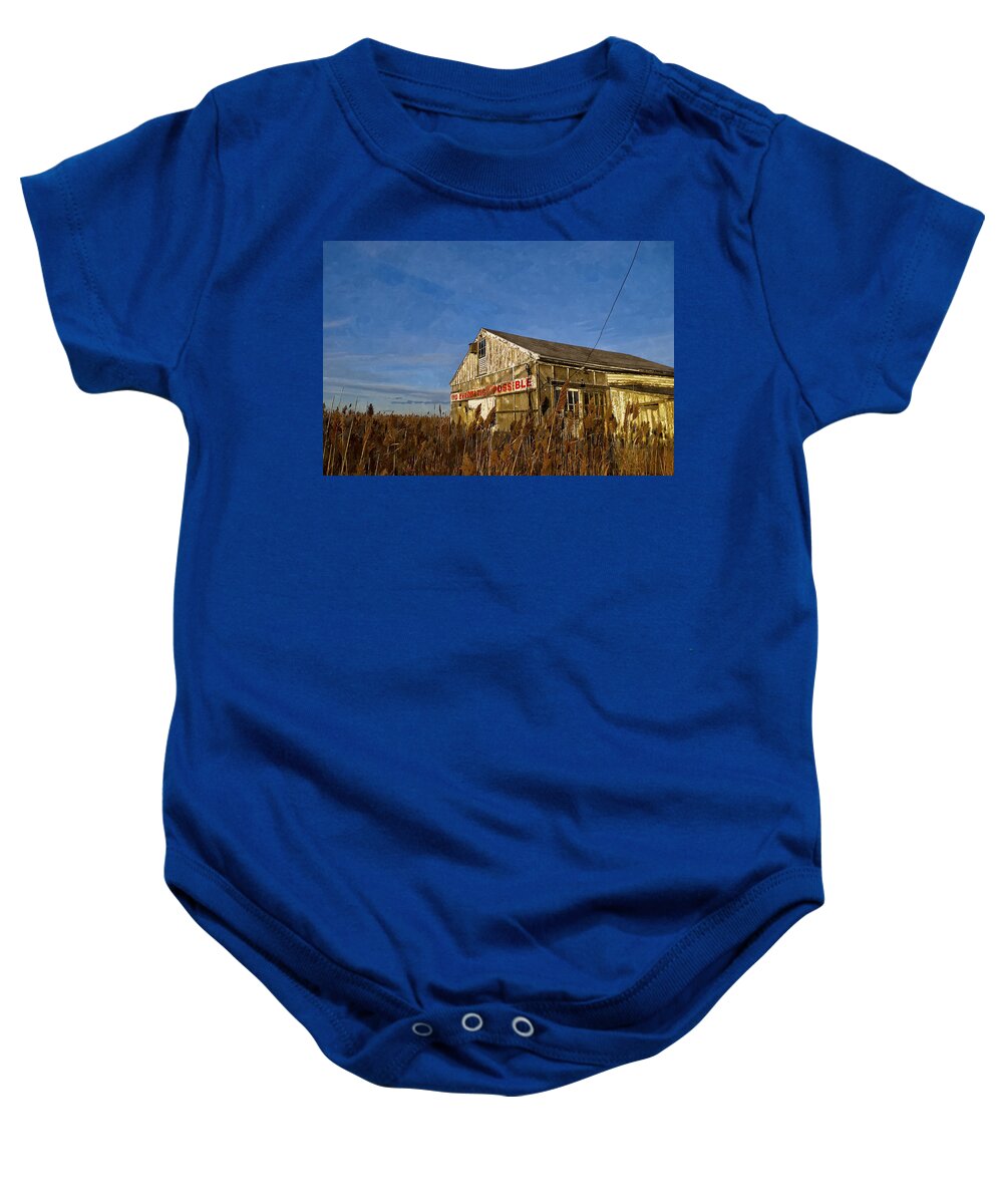 Digital Baby Onesie featuring the painting No Evacuation Possible by Rick Mosher