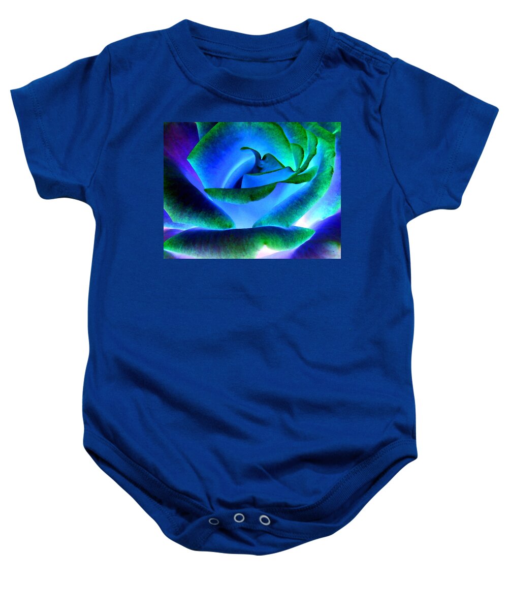 Northern Lights Rose Baby Onesie featuring the digital art Northern Lights Rose by Will Borden