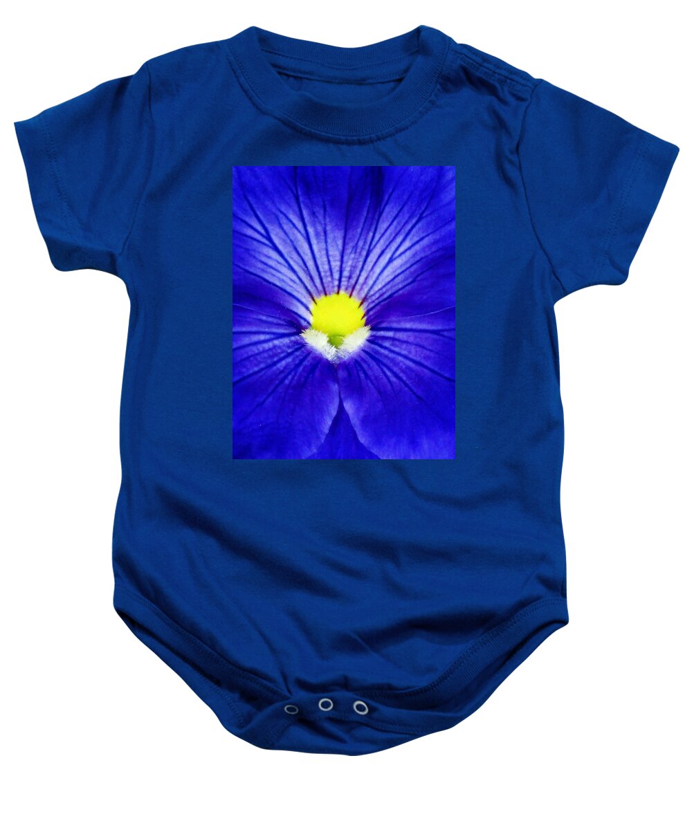 Pansy Baby Onesie featuring the photograph Pansy Flower 28 by Pamela Critchlow