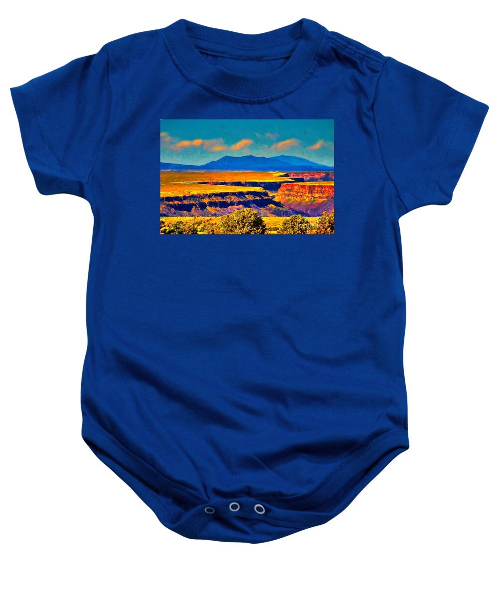 Santa Baby Onesie featuring the painting Rio Grande gorge LV by Charles Muhle