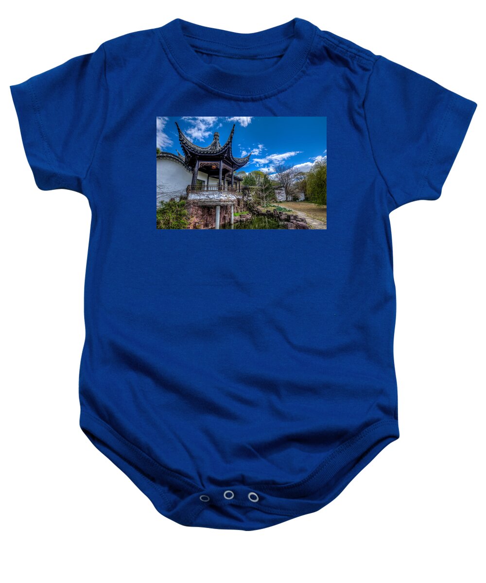 Sacred Garden Baby Onesie featuring the photograph Sacred Garden by Johnny Lam