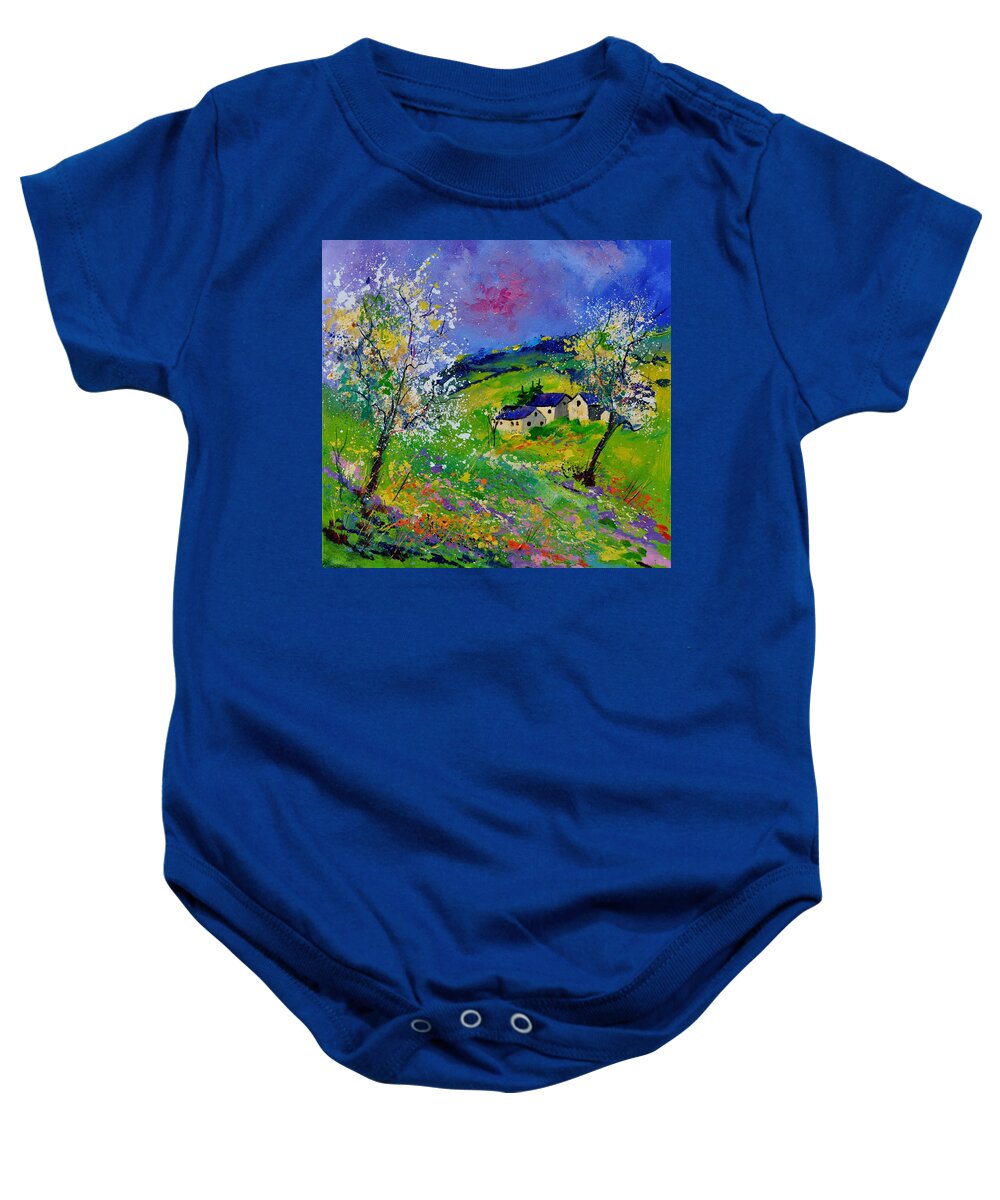 Landscape Baby Onesie featuring the painting Spring 774140 by Pol Ledent