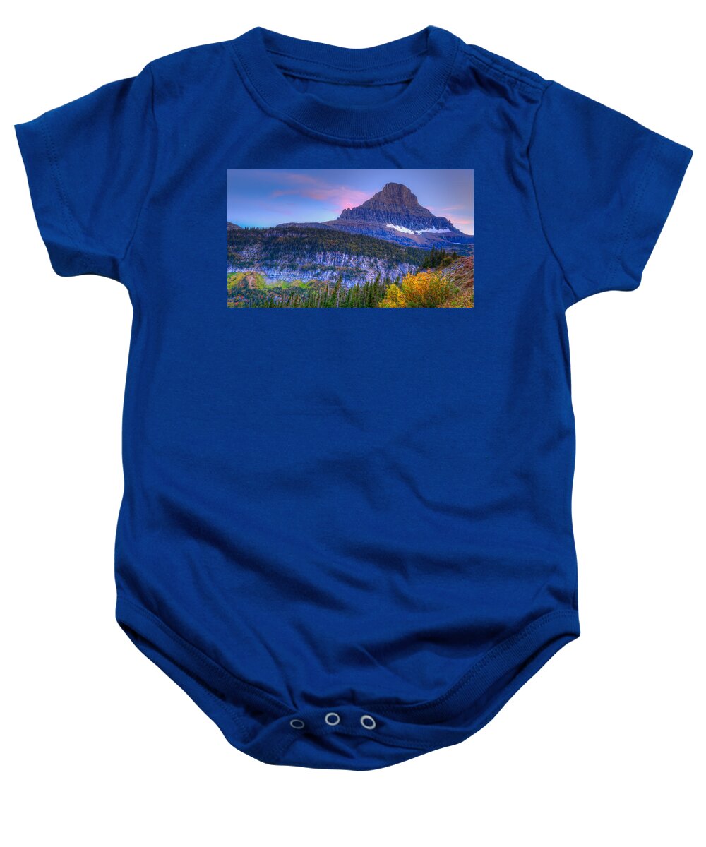 Brenda Jacobs Fine Art Baby Onesie featuring the photograph Sunset on Reynolds Mountain by Brenda Jacobs