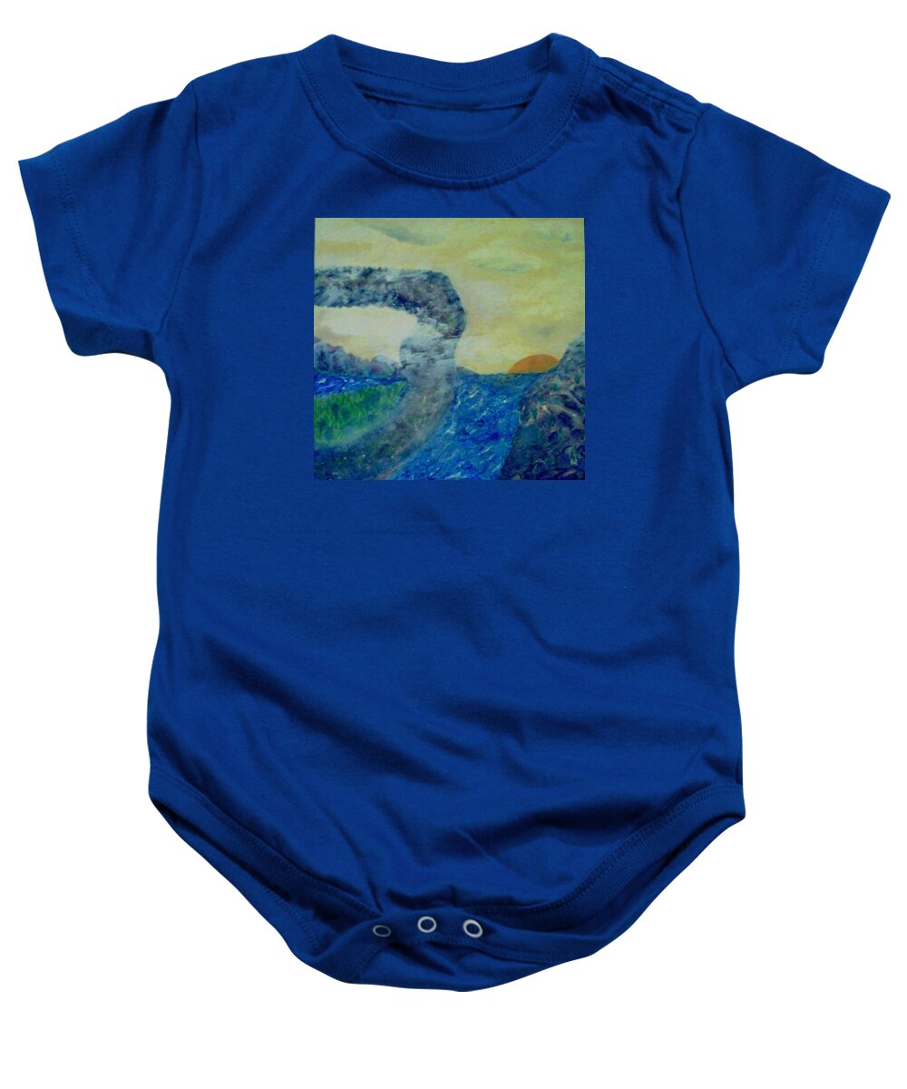 Water Baby Onesie featuring the painting The Narrow Way by Suzanne Berthier