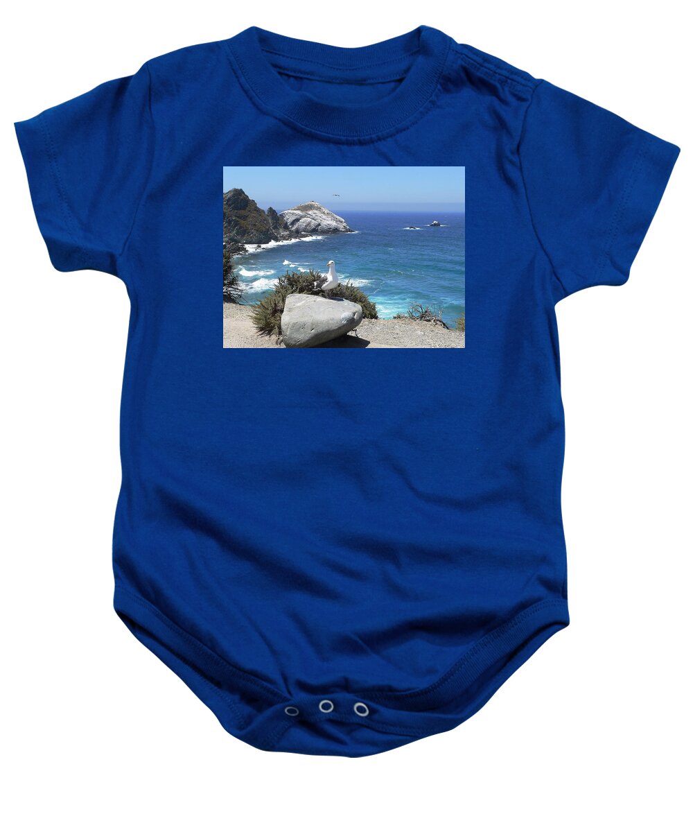 Big Sur Baby Onesie featuring the photograph The Sentry by Steve Ondrus
