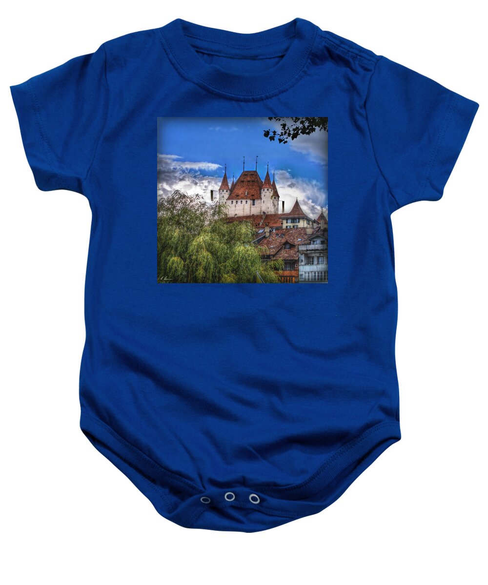 Switzerland Baby Onesie featuring the photograph Thun Castle by Hanny Heim
