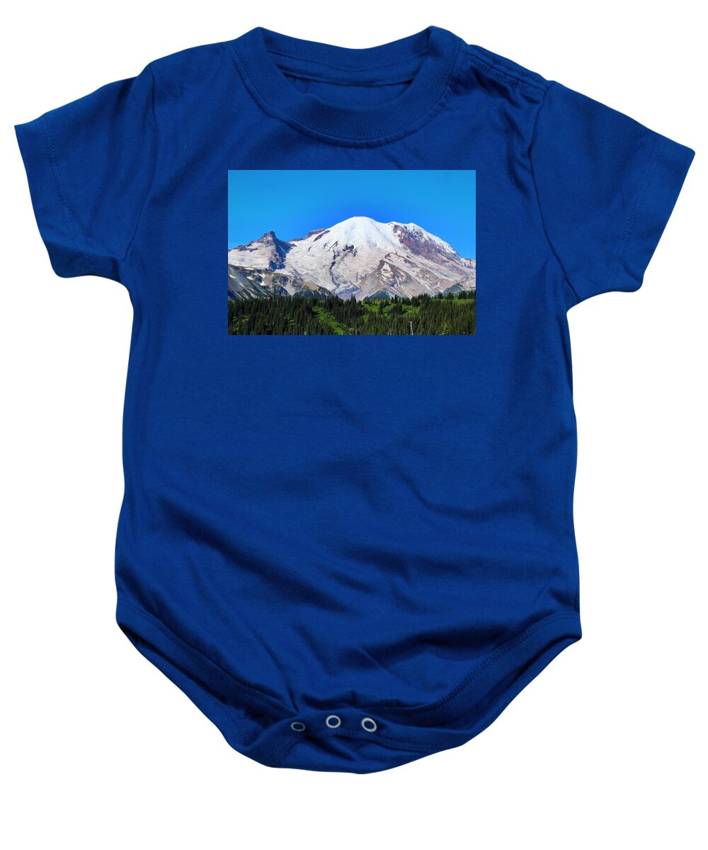 Mount Rainier Baby Onesie featuring the photograph Up close by Lynn Hopwood