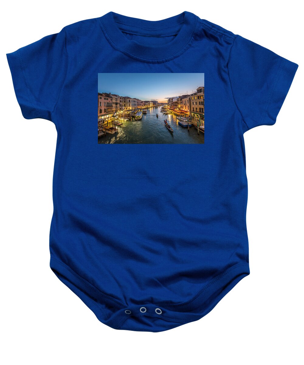 Rialto Bridge Baby Onesie featuring the photograph Venice by John Angelo Lattanzio