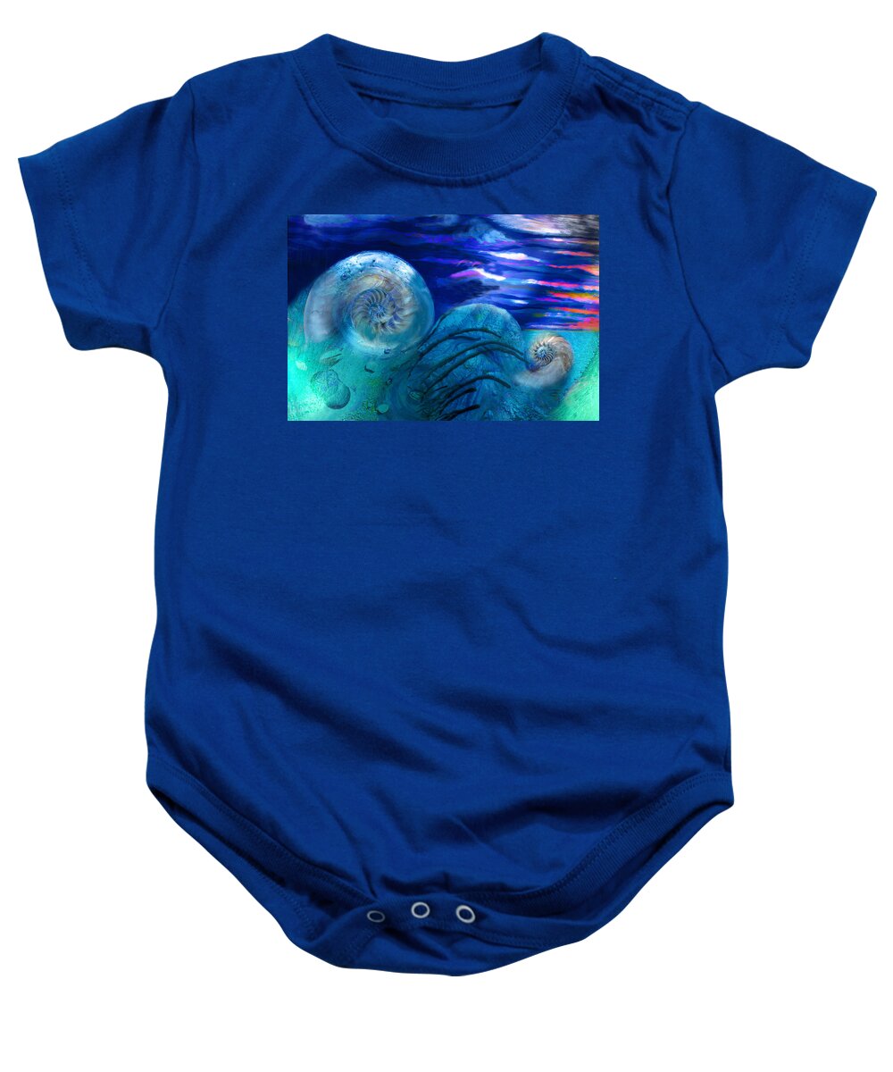 Seascape Baby Onesie featuring the digital art Waves by Lisa Yount