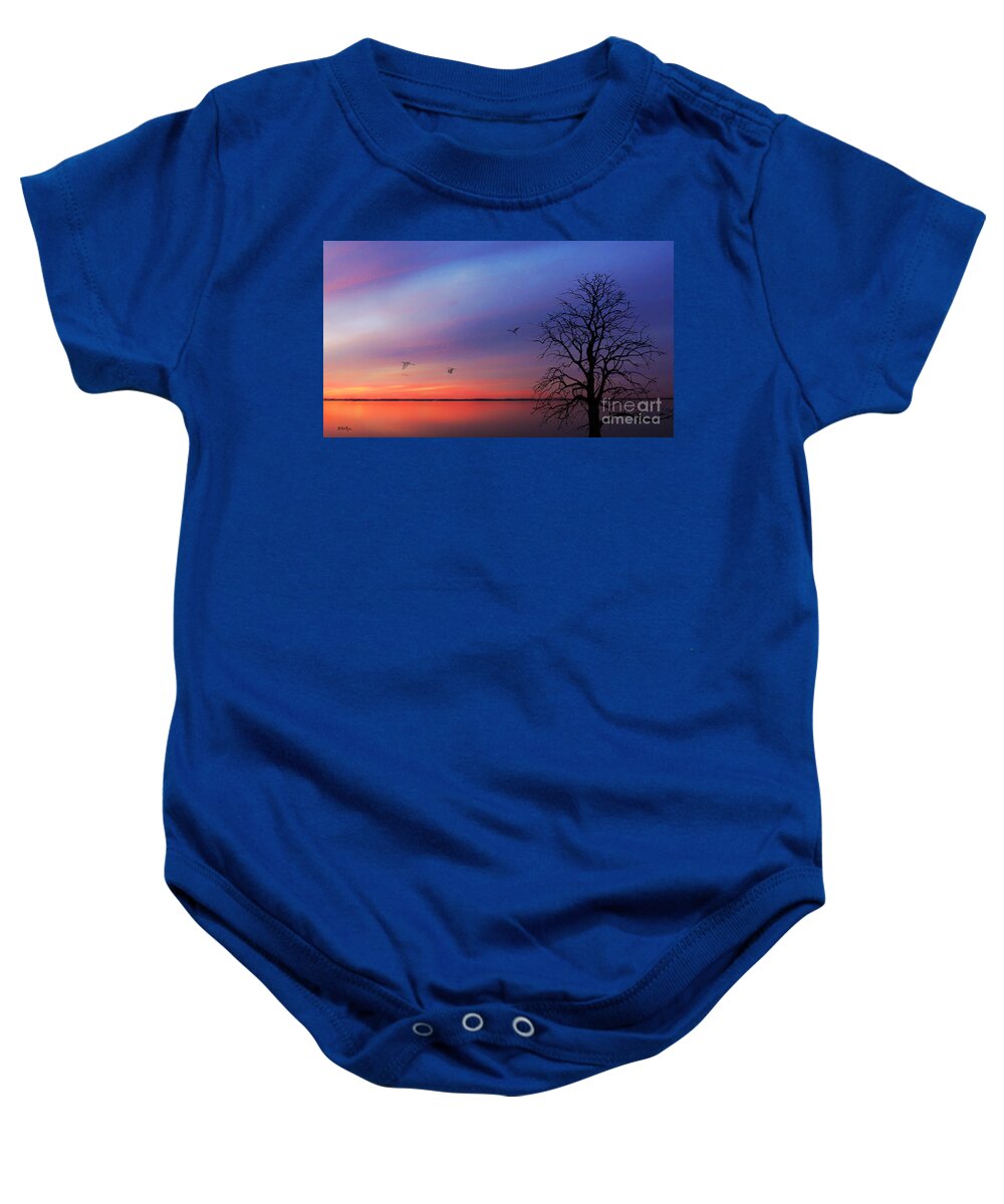 Landscape Baby Onesie featuring the photograph When Day Kisses Night by Betty LaRue