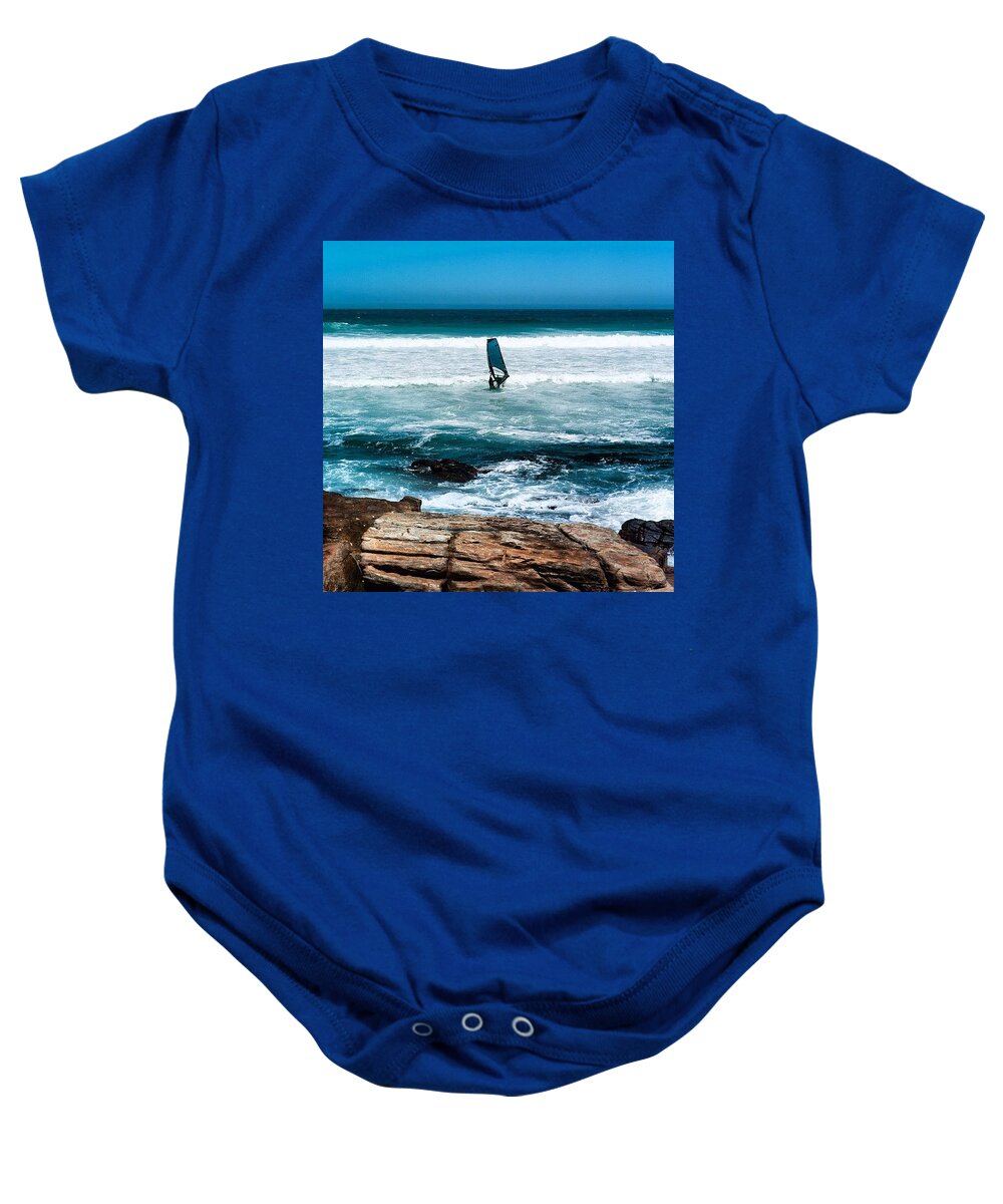  Baby Onesie featuring the photograph Wind Surfer by Aleck Cartwright