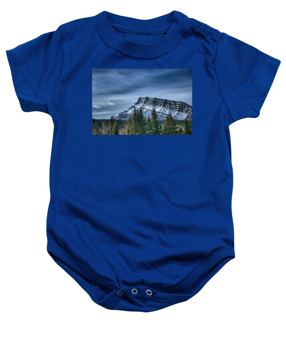 Alberta Baby Onesie featuring the photograph Canadian Rockies 12810 #2 by Guy Whiteley