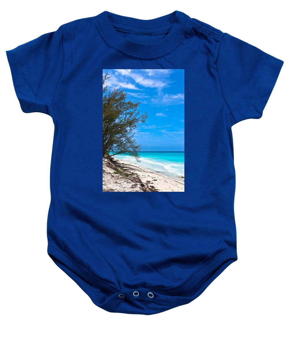Aquamarine Baby Onesie featuring the photograph Bimini Beach by Ed Gleichman