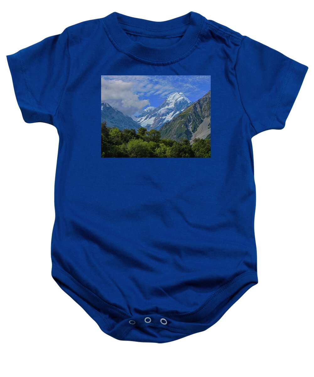 Mount Cook Baby Onesie featuring the photograph Mount Cook by David Gleeson