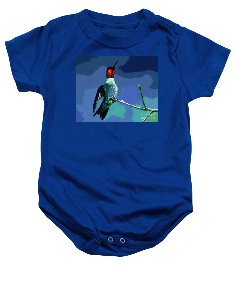 Hummingbird Baby Onesie featuring the photograph Out on a Limb - Blue by Al Powell Photography USA