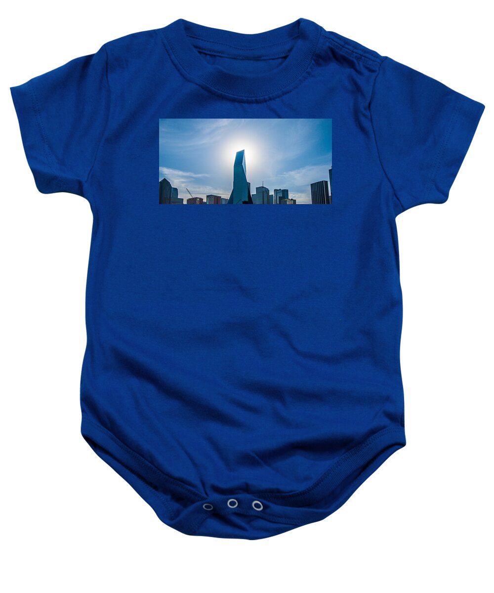 Downtown Baby Onesie featuring the photograph Dallas Texas City Skyline And Downtown #1 by Alex Grichenko