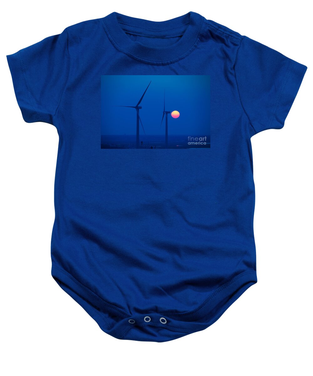 Wind Farm Baby Onesie featuring the photograph Wind Farm #1 by George Mattei