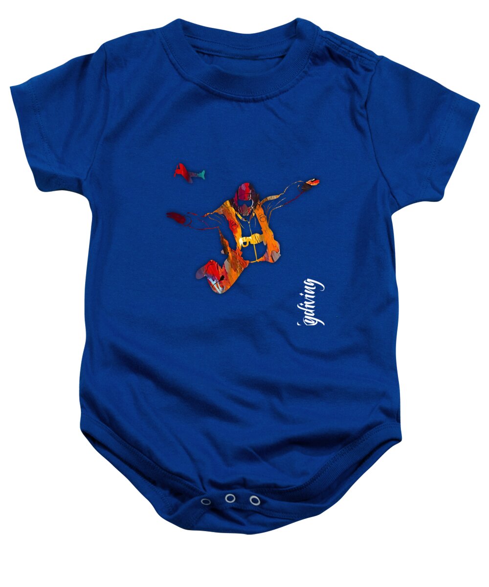 Skydiving Baby Onesie featuring the mixed media Skydiving Collection #18 by Marvin Blaine