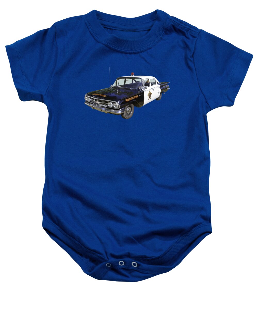 Auto Baby Onesie featuring the photograph 1960 Chevrolet Biscayne Police Car by Keith Webber Jr