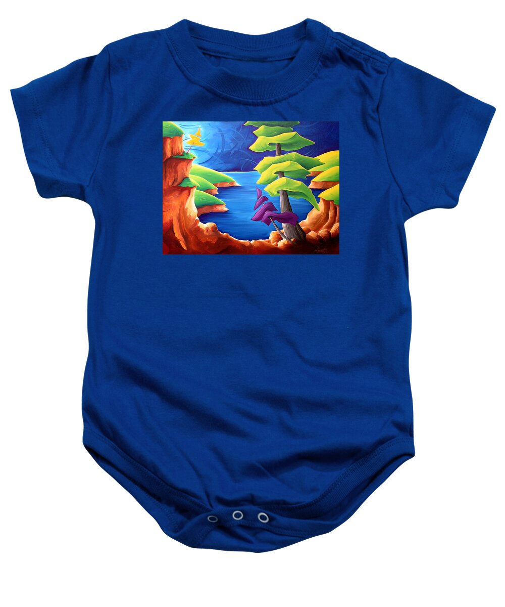 Landscape Baby Onesie featuring the painting A Moment In Time by Richard Hoedl