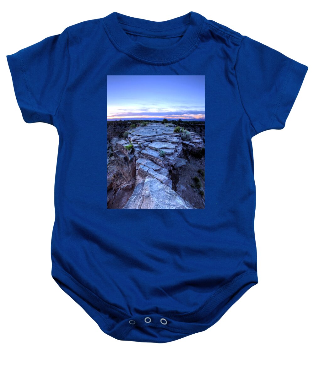 Canyon Baby Onesie featuring the photograph A Way Back From The Ledge by David Andersen