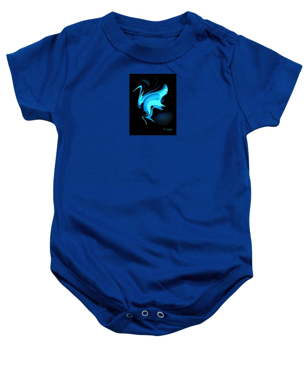 Abstract Baby Onesie featuring the digital art A Whossit by Iris Gelbart