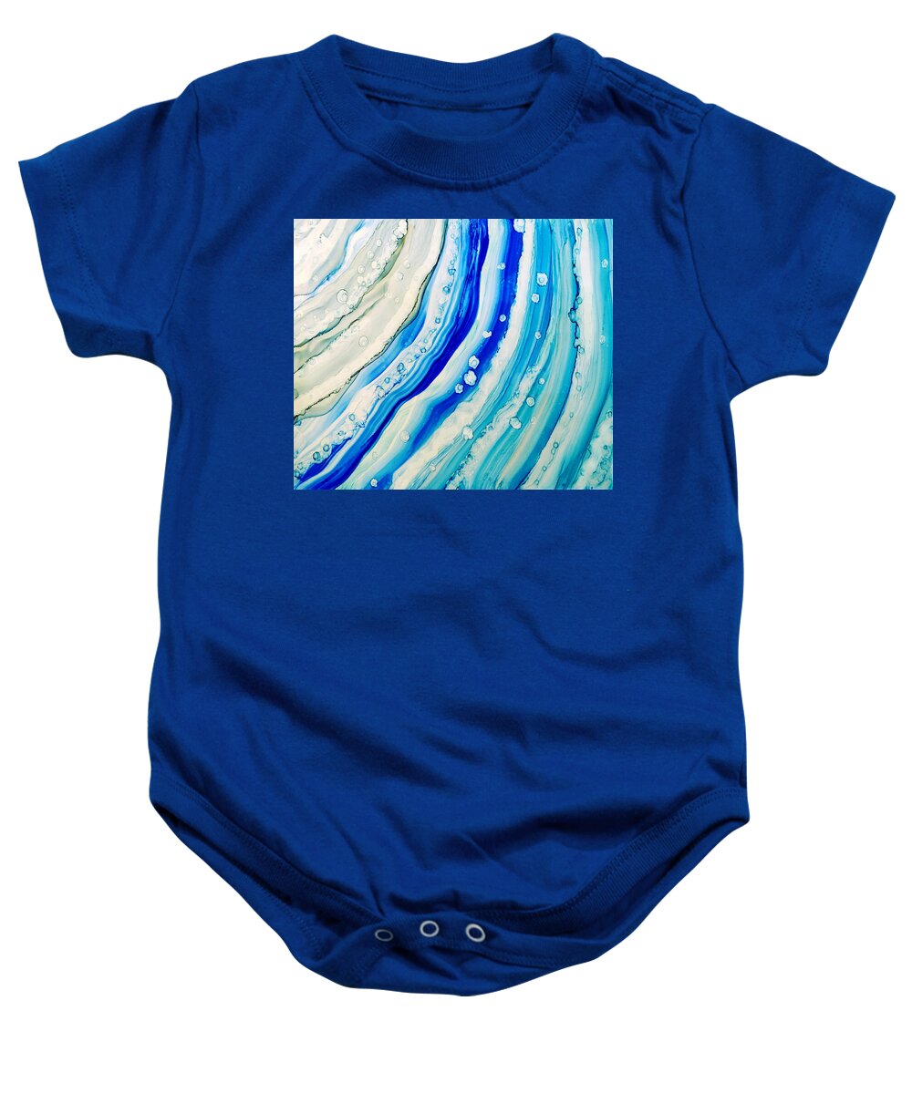 Art Baby Onesie featuring the painting Abstract 24 by Lucie Dumas