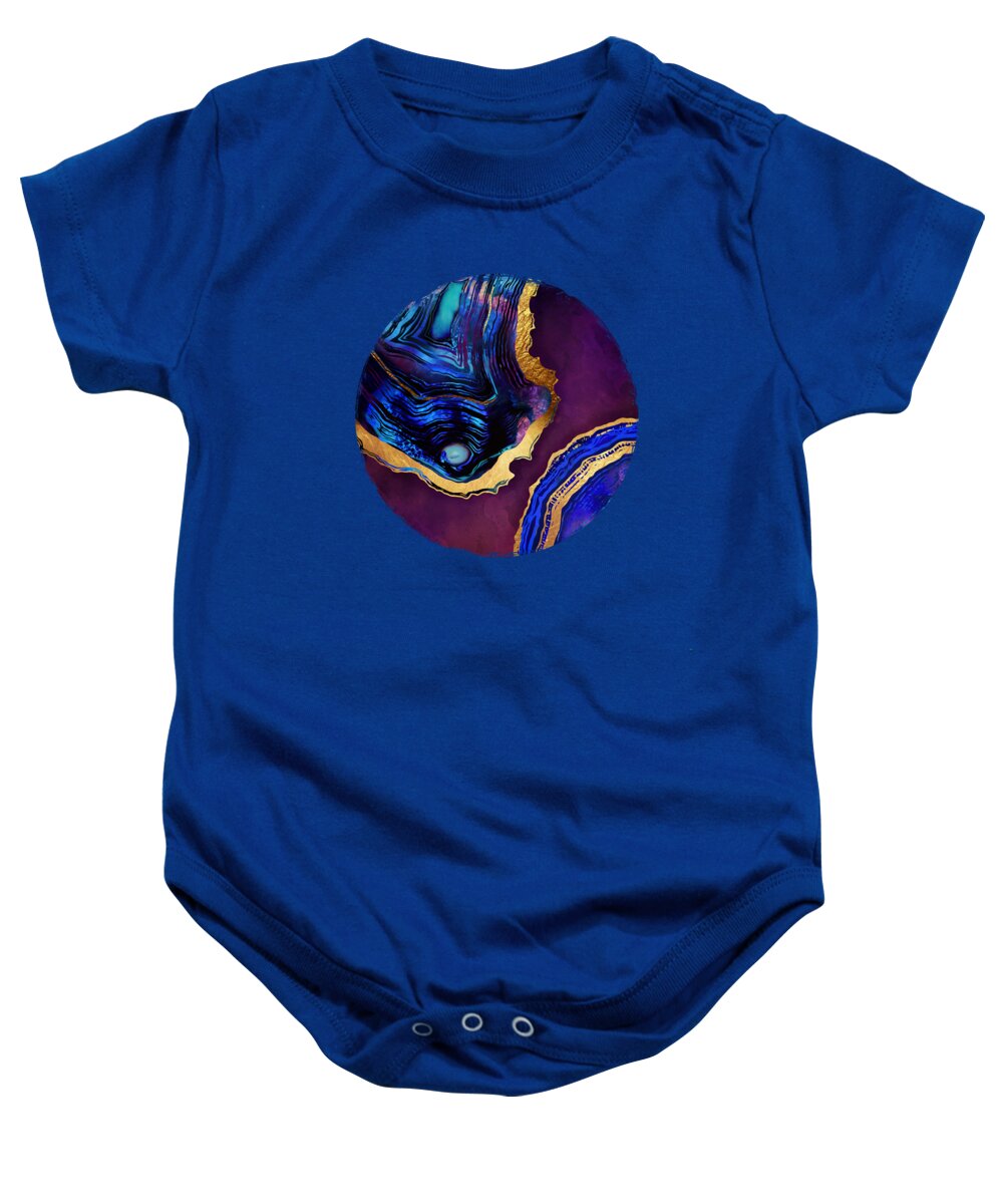 Agate Baby Onesie featuring the digital art Agate Abstract by Spacefrog Designs