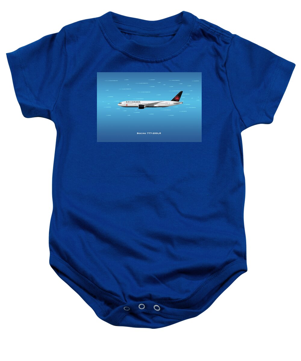 Air Canada Baby Onesie featuring the digital art Air Canada Boeing 777-200LR by Airpower Art