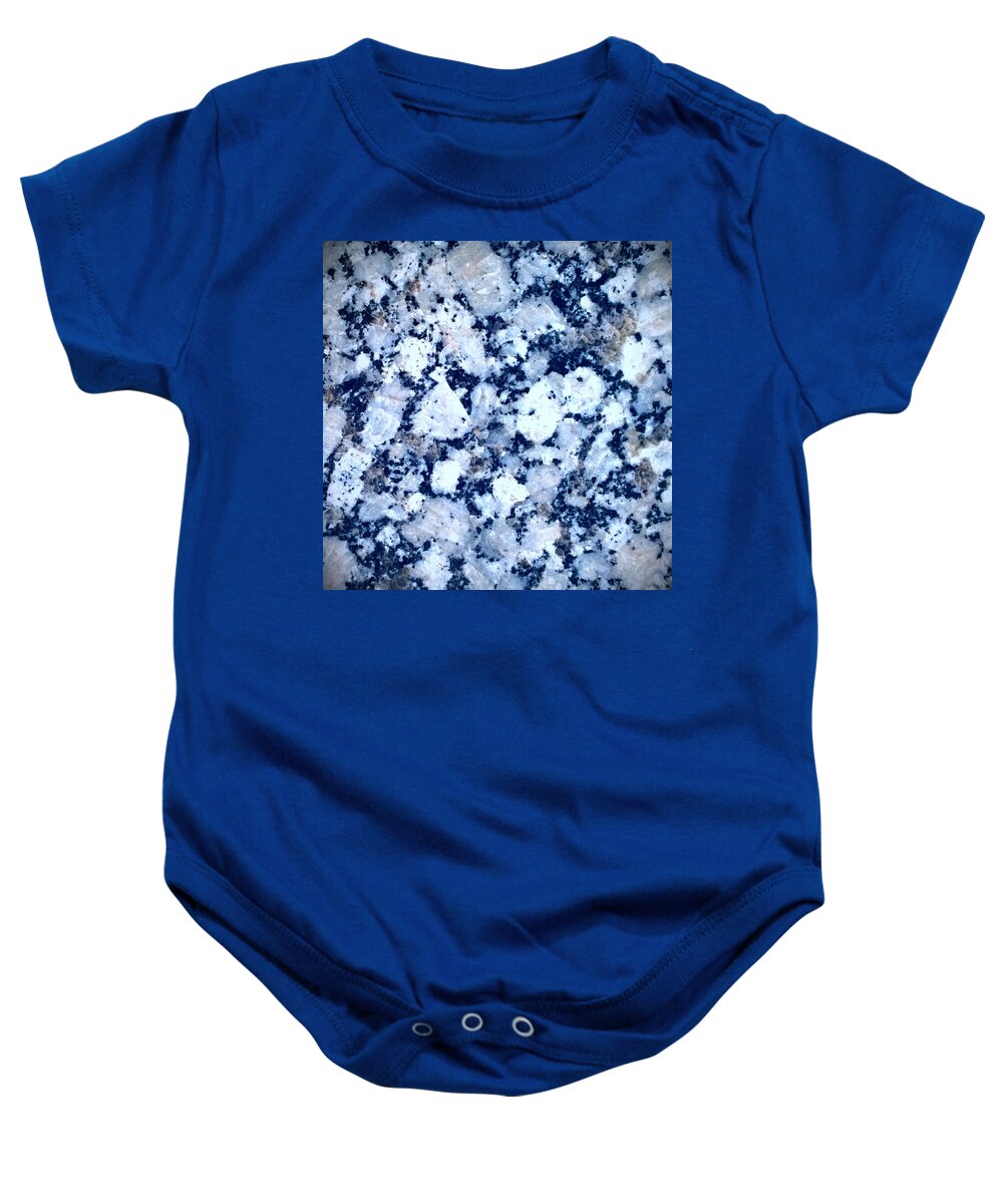 Photograph Baby Onesie featuring the photograph Blue Polished Granite by Delynn by Delynn Addams