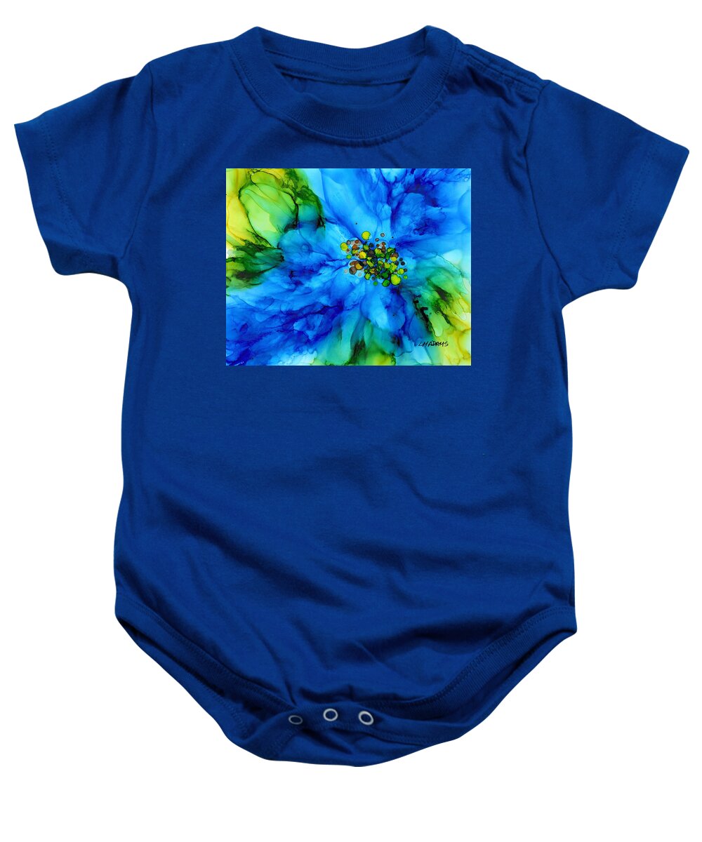 Painting Baby Onesie featuring the painting Bold and Blue by Louise Adams
