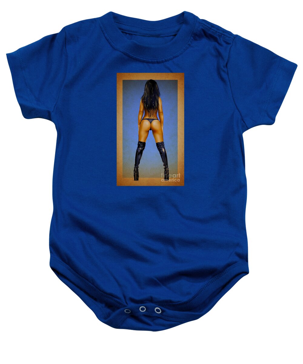 #booty #bum #ass #drawing #draw #picture #artist #artsy #creative #graphics #pinup #illustrator #adobe #vector #vectorillustration #vectorart #digitalart #imaginationart #illustration #dailyart #artgallery #digitaldesign #graphic #kiwiartyfarty #briangibbs Baby Onesie featuring the drawing Booty by Brian Gibbs