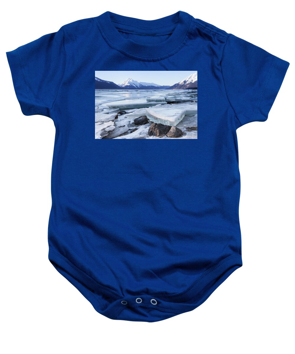 Alaska Baby Onesie featuring the photograph Chilkat River Ice Chunks by Michele Cornelius